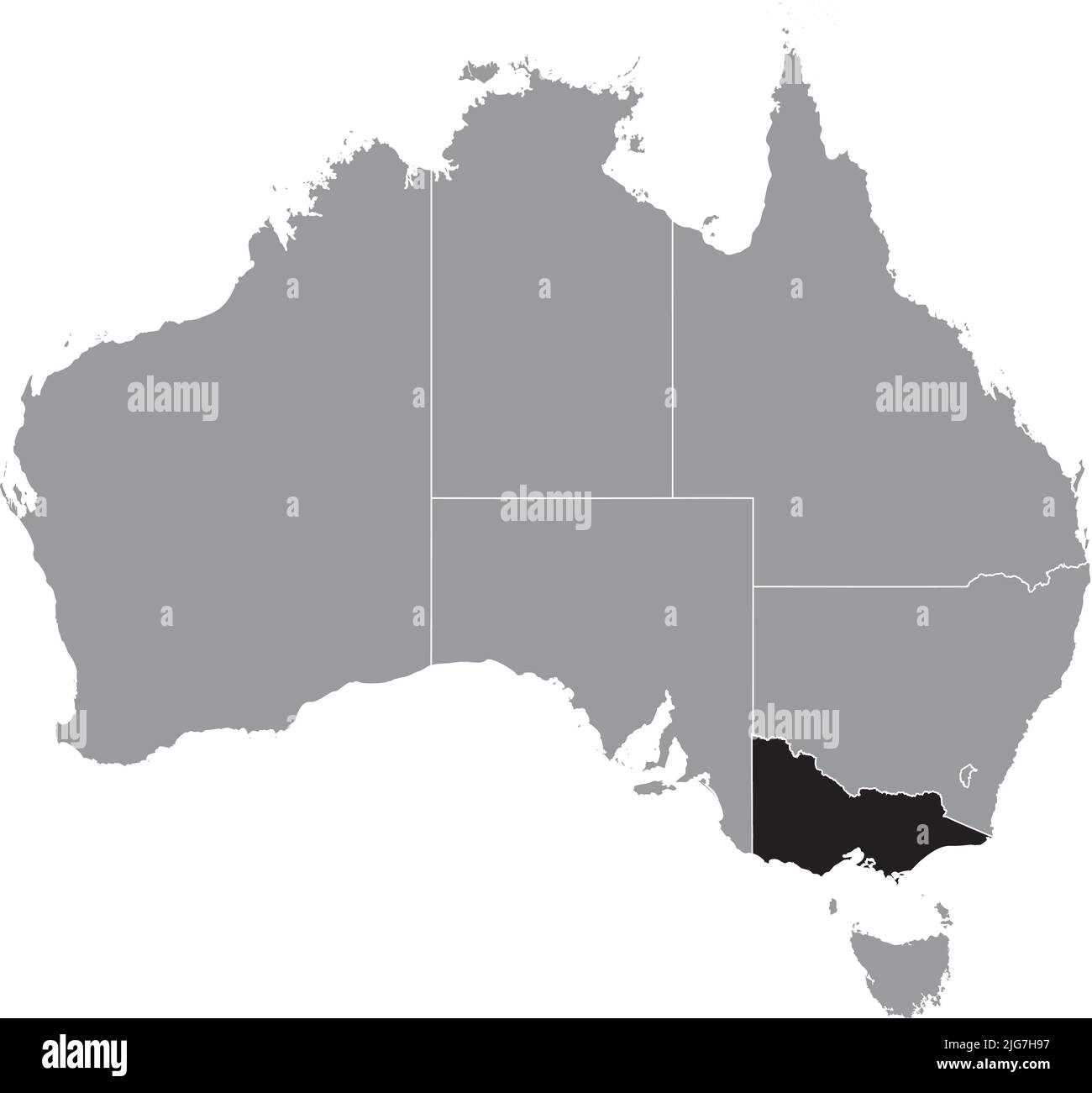 Mappa di localizzazione di VICTORIA, AUSTRALIA Illustrazione Vettoriale