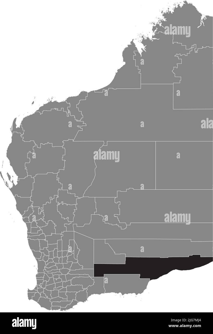 Mappa della SHIRE OF DUNDAS, BEST WESTERN AUSTRALIA Illustrazione Vettoriale