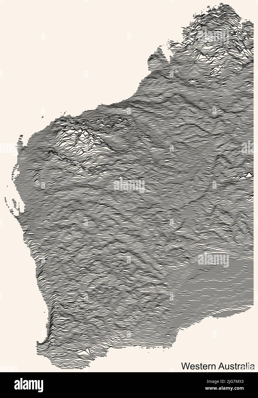 Mappa topografica dei rilievi del BEST WESTERN AUSTRALIA Illustrazione Vettoriale