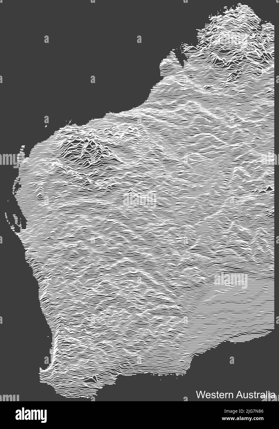 Mappa topografica dei rilievi del BEST WESTERN AUSTRALIA Illustrazione Vettoriale