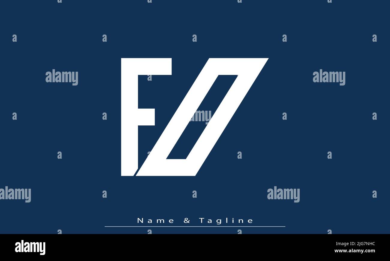 Lettere alfabetiche iniziali logo monogramma FO , DI Illustrazione Vettoriale