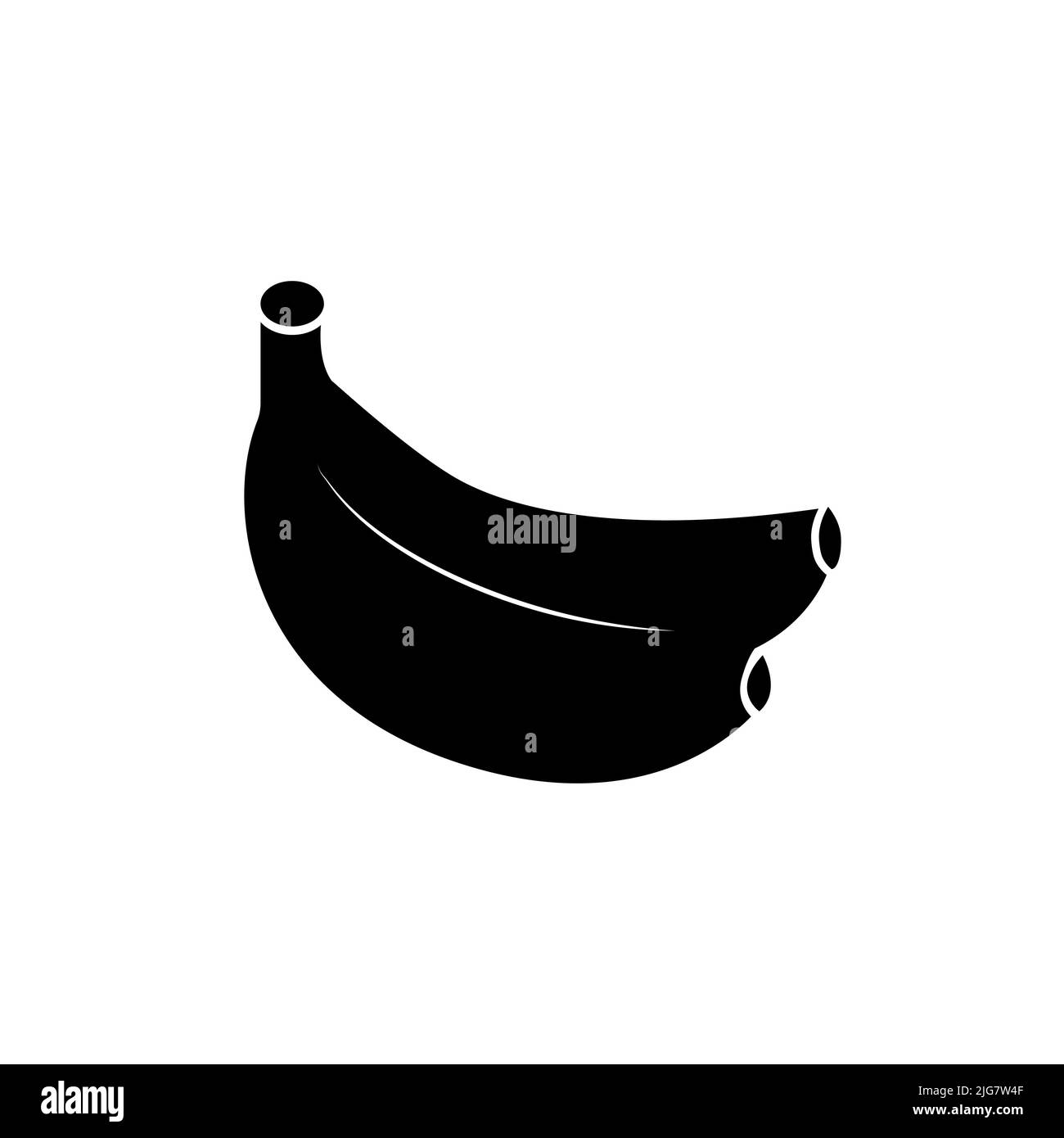 Mazzo di banane frutta vettore icona nera. EPS 10. Illustrazione della frutta tropicale. Menu vegetariano. Vegano, cibo sano. Può essere utilizzato per argomenti come Fres Foto Stock