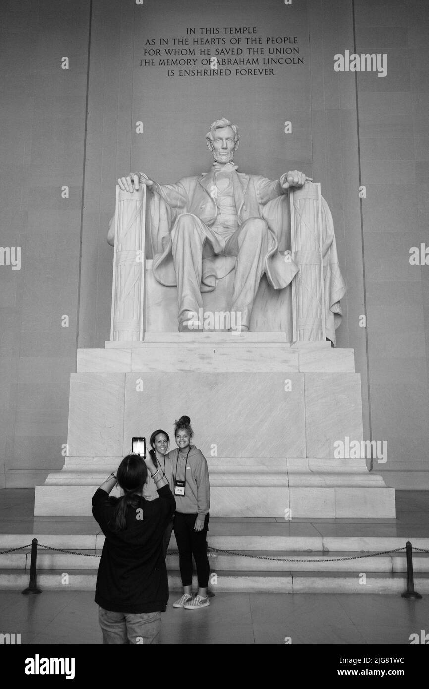 Lincoln Memorial auf der National Mall; Washington DC, Vereinigte Staaten von Amerika Foto Stock