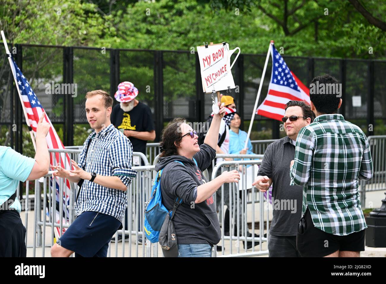 Dimostratore contro la legge sull'aborto di fronte alla Corte Surprime degli Stati Uniti; Washington D.C. Foto Stock