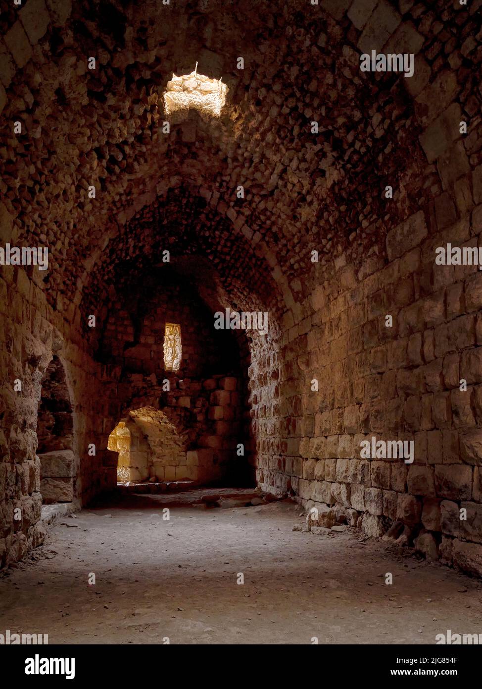 Nel castello crociato Kerak, Giordania Foto Stock