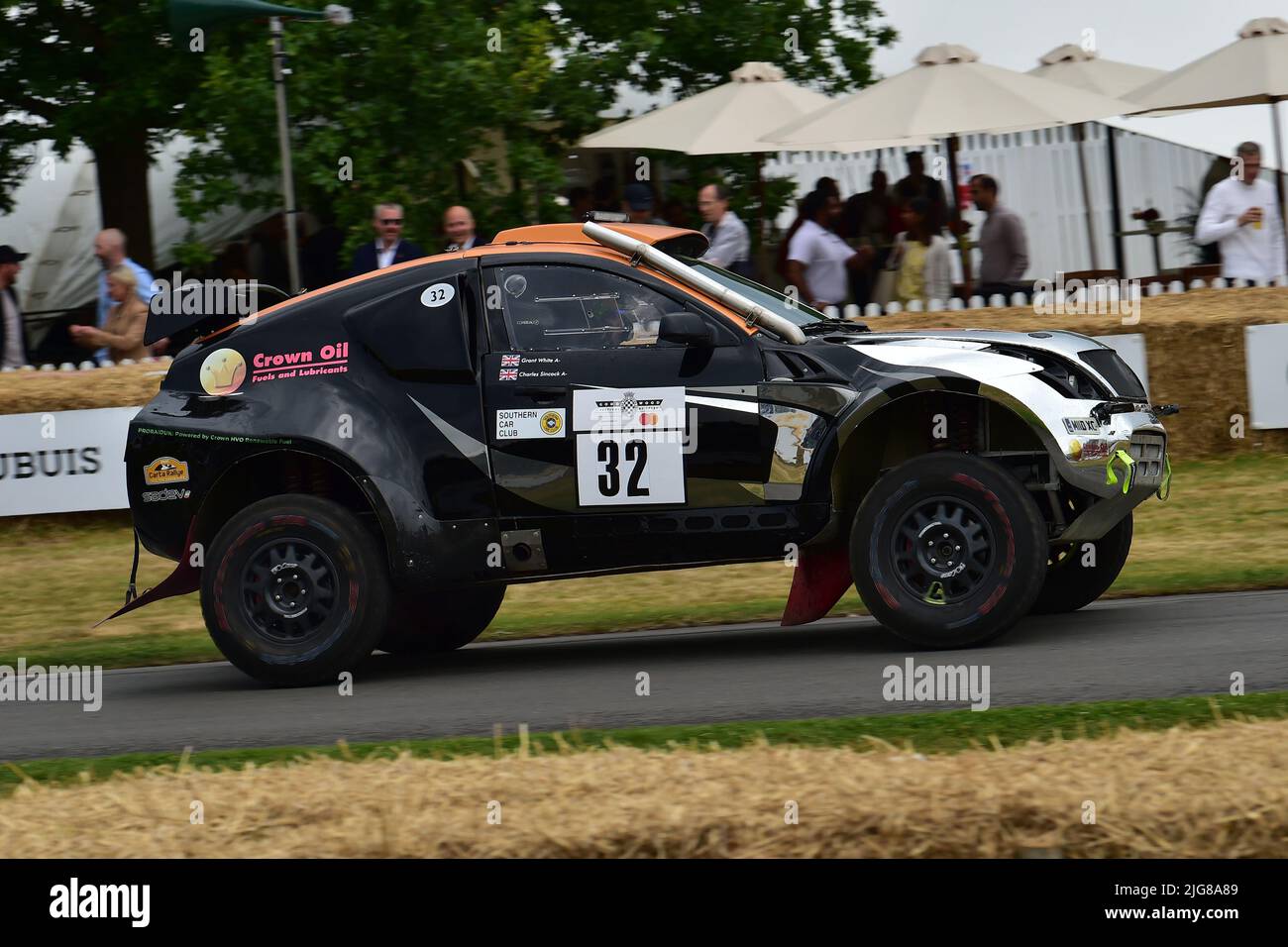 Charles Srubinetto, McRae Enduro Evo, Dawn of Modern Rallying, Forest Rally Stage, Goodwood Festival of Speed, The Innovators - Masterminds of Motorsport Foto Stock