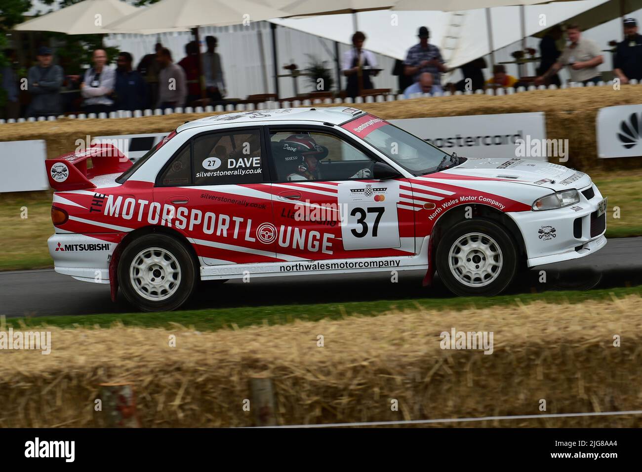 Dave Paveley, Mitsubishi Lancer Evo III, Dawn of Modern Rallying, Forest Rally Stage, Goodwood Festival of Speed, The Innovators - Masterminds of Moto Foto Stock