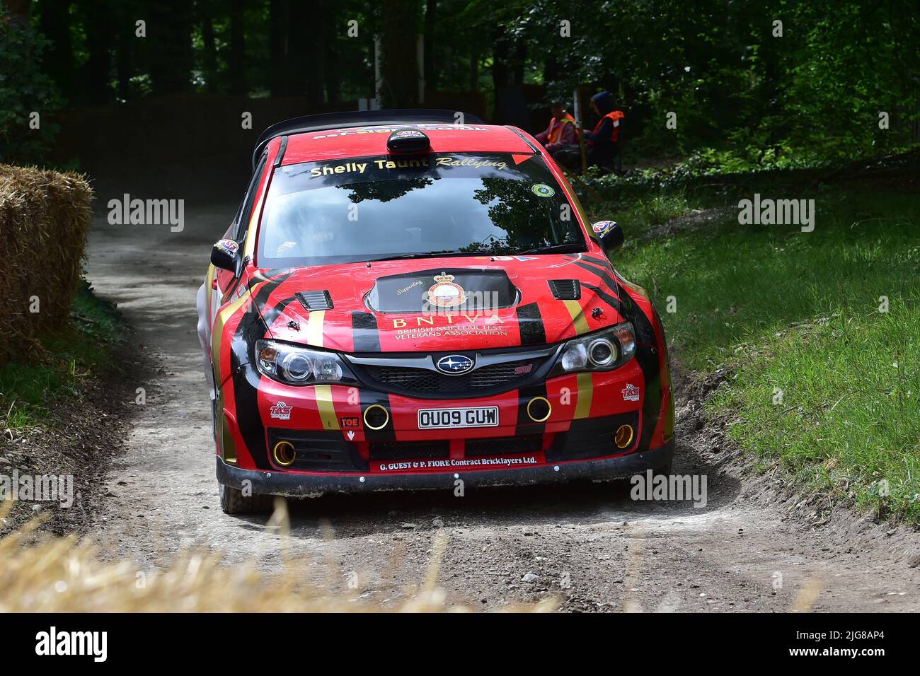 Shelly Taunt, Subaru Impreza, Dawn of Modern Rallying, Forest Rally Stage, Goodwood Festival of Speed, The Innovators - Masterminds of Motorsport, Goo Foto Stock