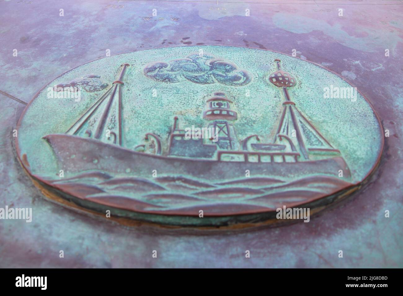 Dun Laoghaire, rilievo, barca, tegole, blu Foto Stock
