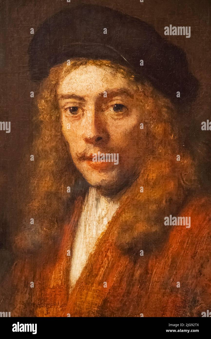 Ritratto di un giovane uomo, forse il figlio dell'artista Tito di Rembrandt van Rijn del 1668 Foto Stock