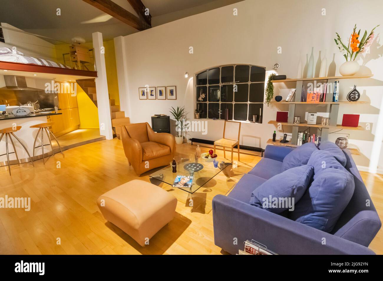 Inghilterra, Londra, Shoredith, Museum of the Home, esposizione di un appartamento in stile loft nel 1998 Foto Stock