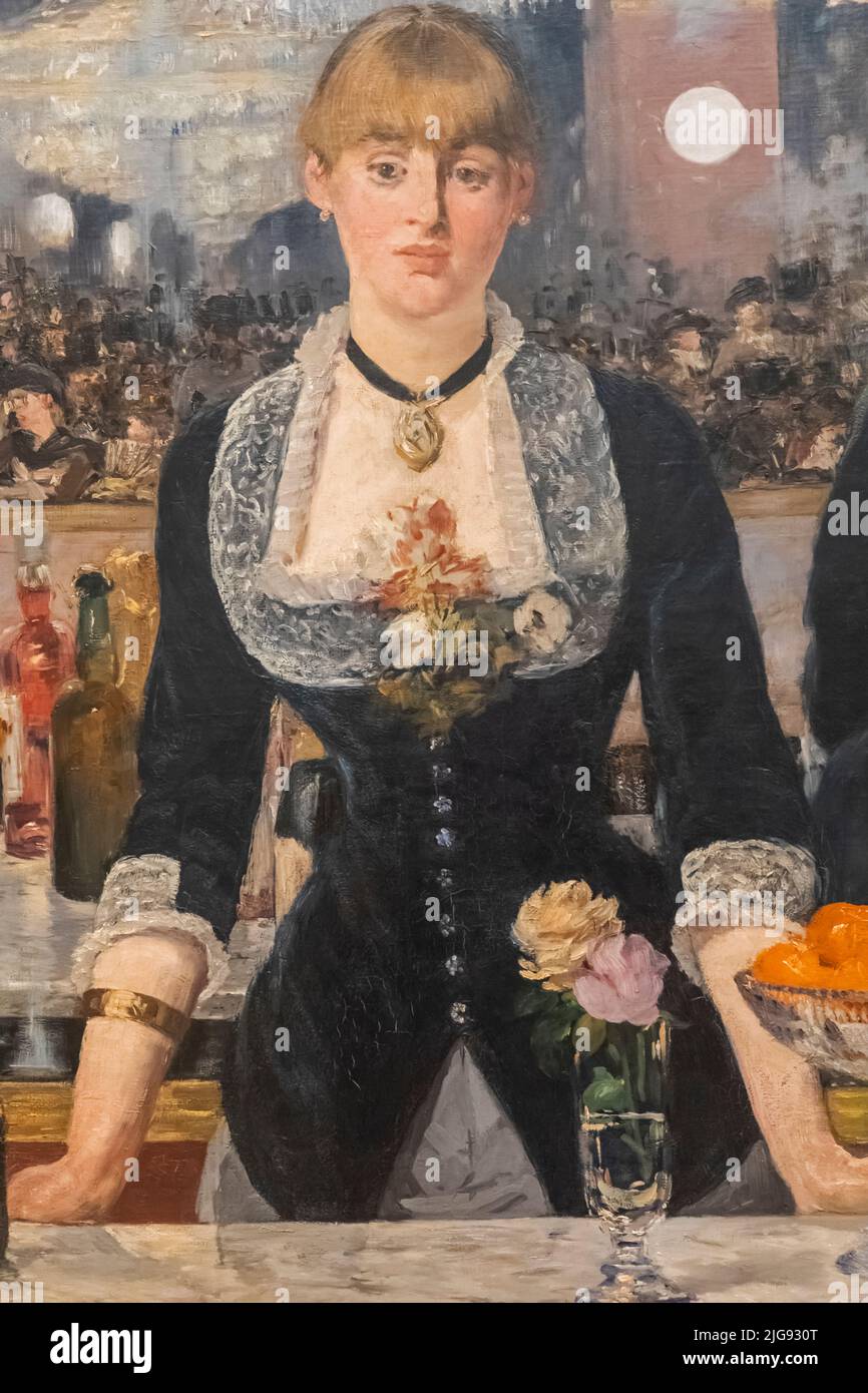 Inghilterra, Londra, Somerset House, The Courtauld Gallery, dipinto dal titolo "A Bar at the Folies-Bergere" di Edouard Manet del 1882 Foto Stock