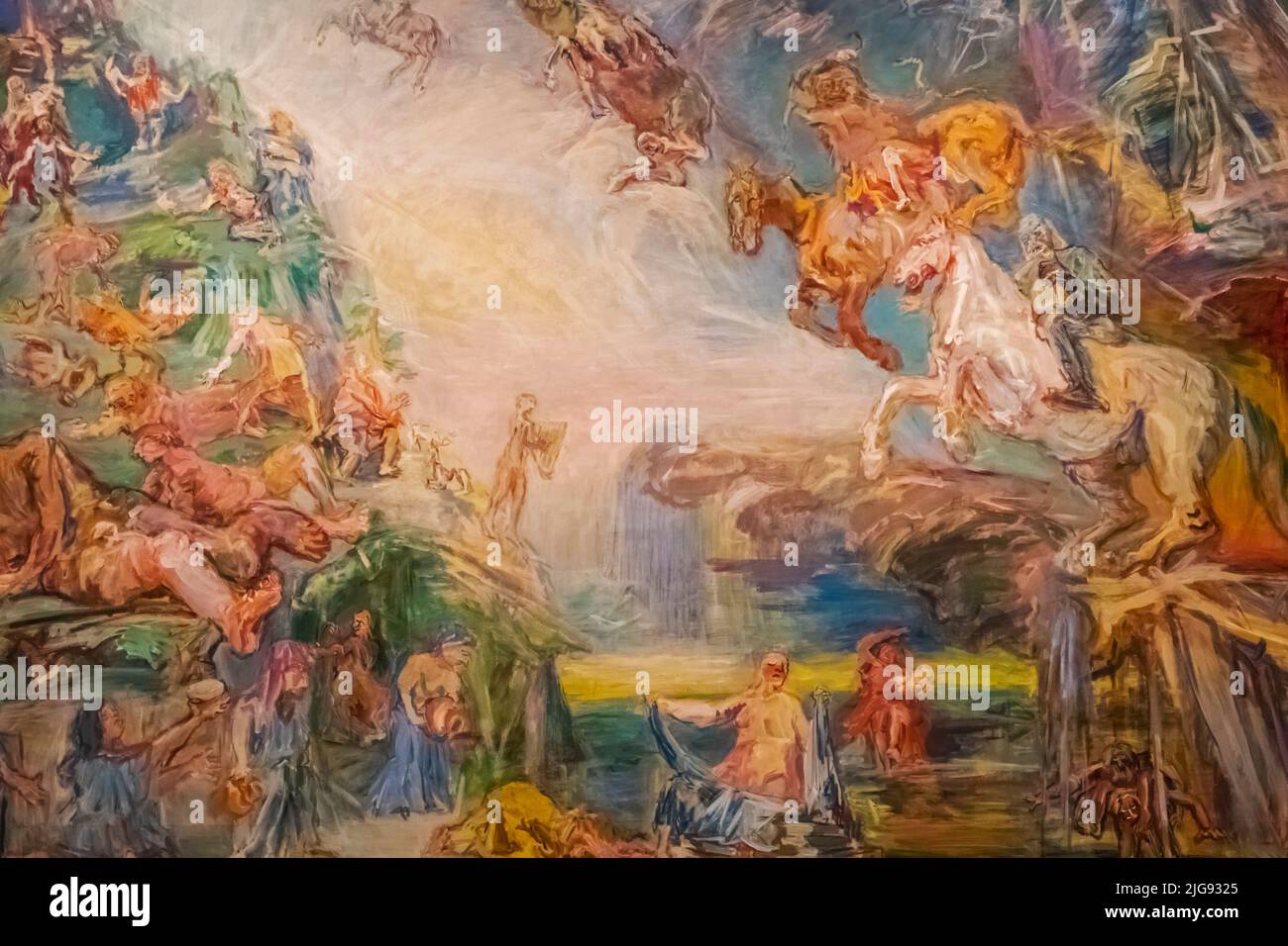 Inghilterra, Londra, Somerset House, The Courtauld Gallery, Pittura intitolata 'il Mito di Prometheus' di Oskar Kokoschka datata 1950 Foto Stock
