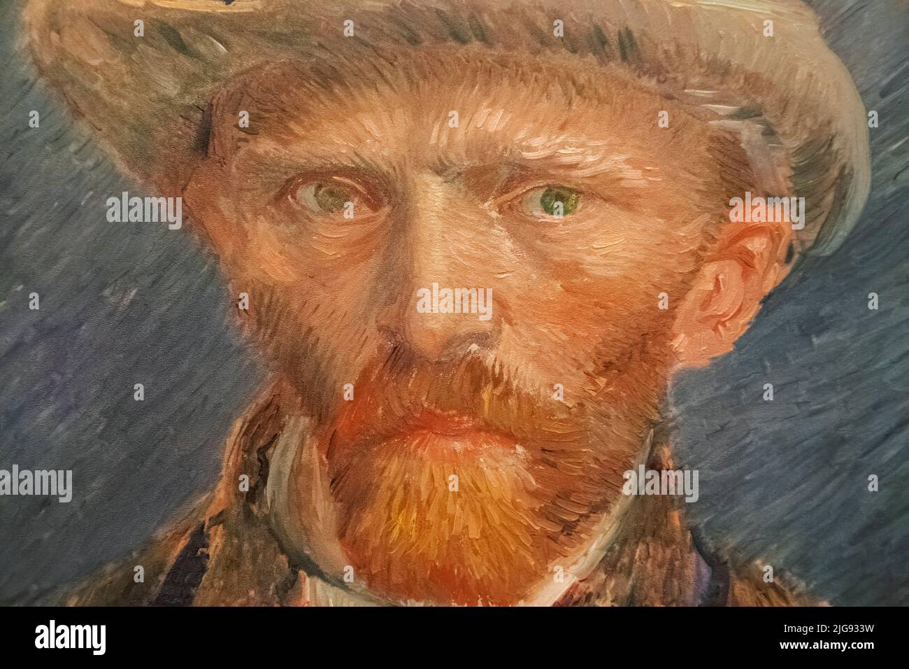 Vincent van Gogh Auto Ritratto con cappello Grey Felt a Parigi datato Primavera 1887 Foto Stock