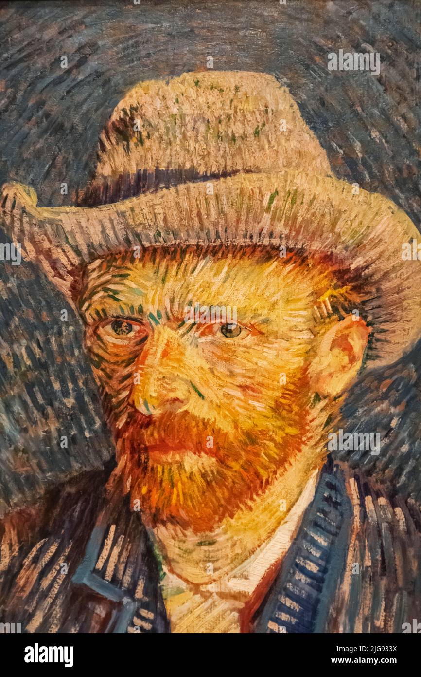 Vincent van Gogh Auto Ritratto con Gray Felt Hat a Parigi datato settembre-ottobre 1887 Foto Stock