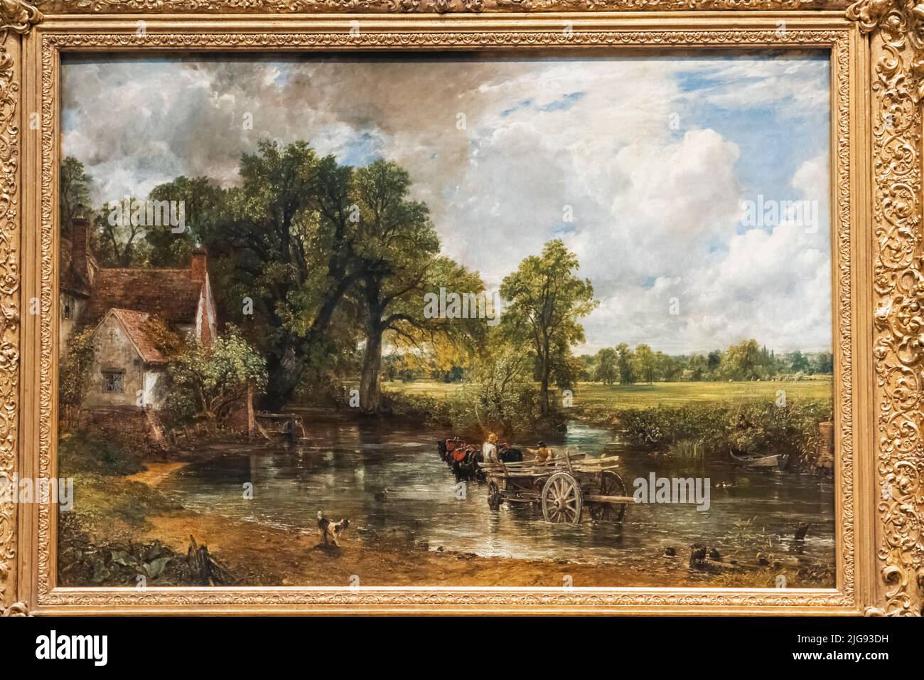 Pittura intitolata 'L'Hay Wain" di John Constable datata 1821 Foto Stock