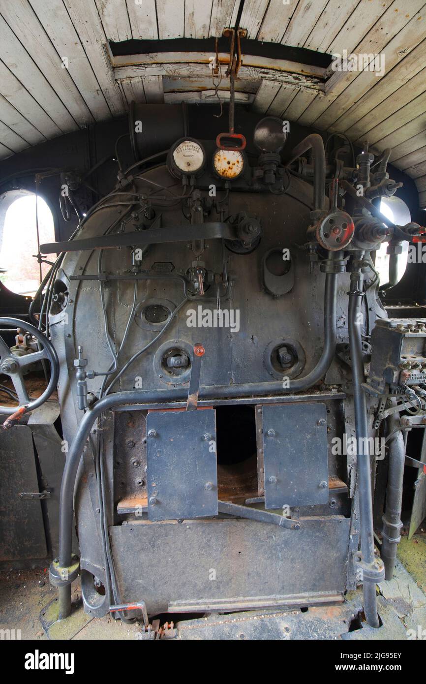 Piazza al Serchio è un comune italiano in provincia di Lucca in Toscana, la locomotiva monumento 940,002 anno di costruzione 1922 Foto Stock