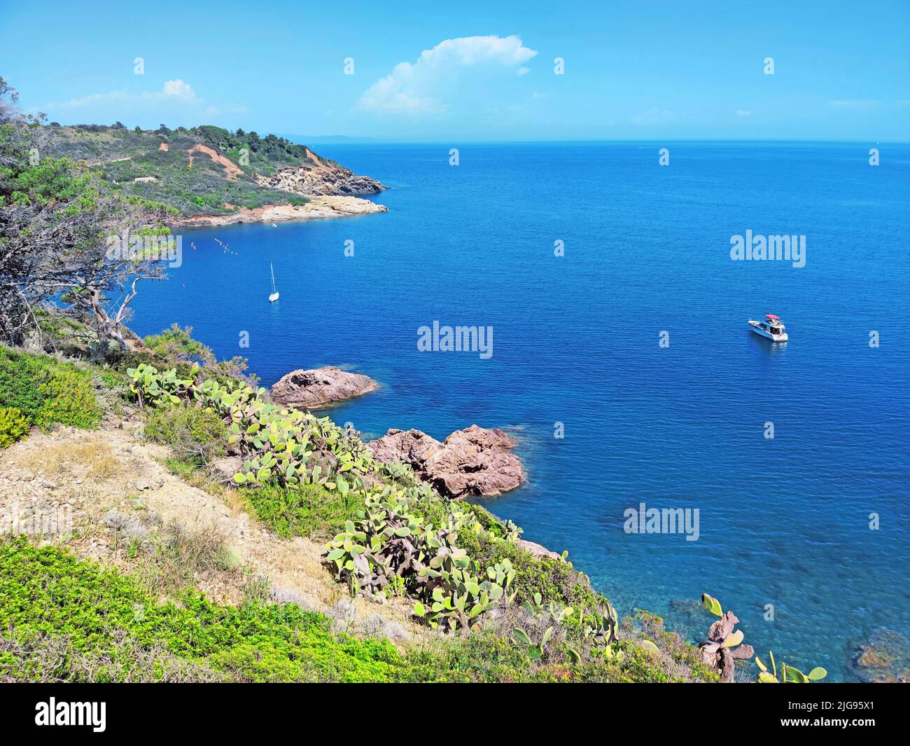 Sulla costa meridionale dell'isola d'Elba Foto Stock