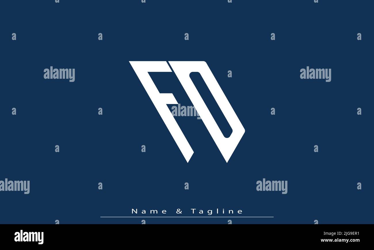 Lettere alfabetiche iniziali logo monogramma FO , DI Illustrazione Vettoriale
