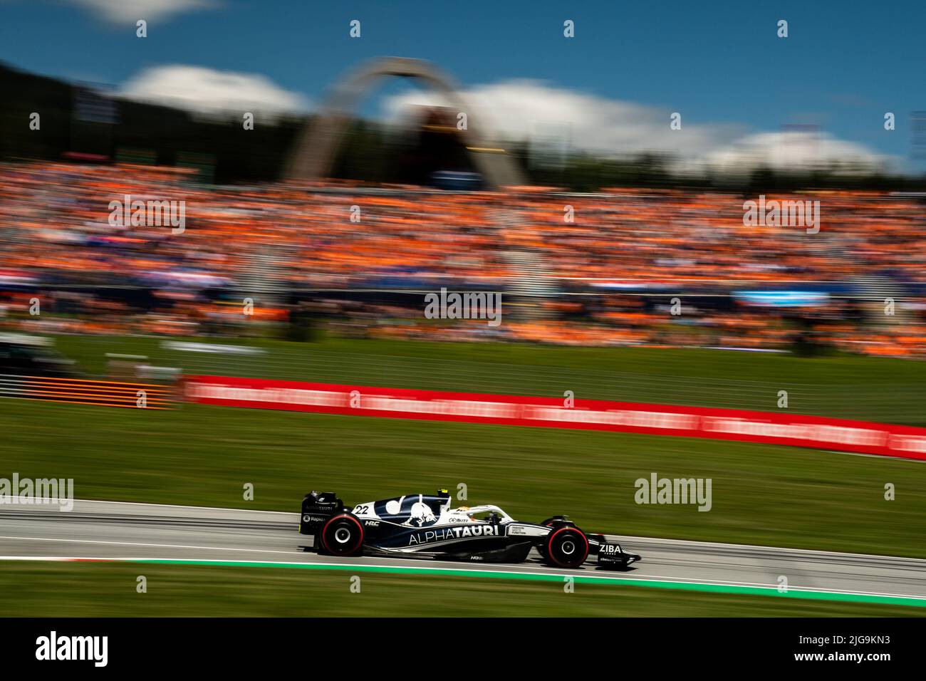 Spielberg, Austria, 08th luglio 2022, Yuki Tsunoda, dal Giappone compete per la Scuderia AlphaTauri. Qualifiche, round 11 del campionato di Formula 1 2022. Foto Stock