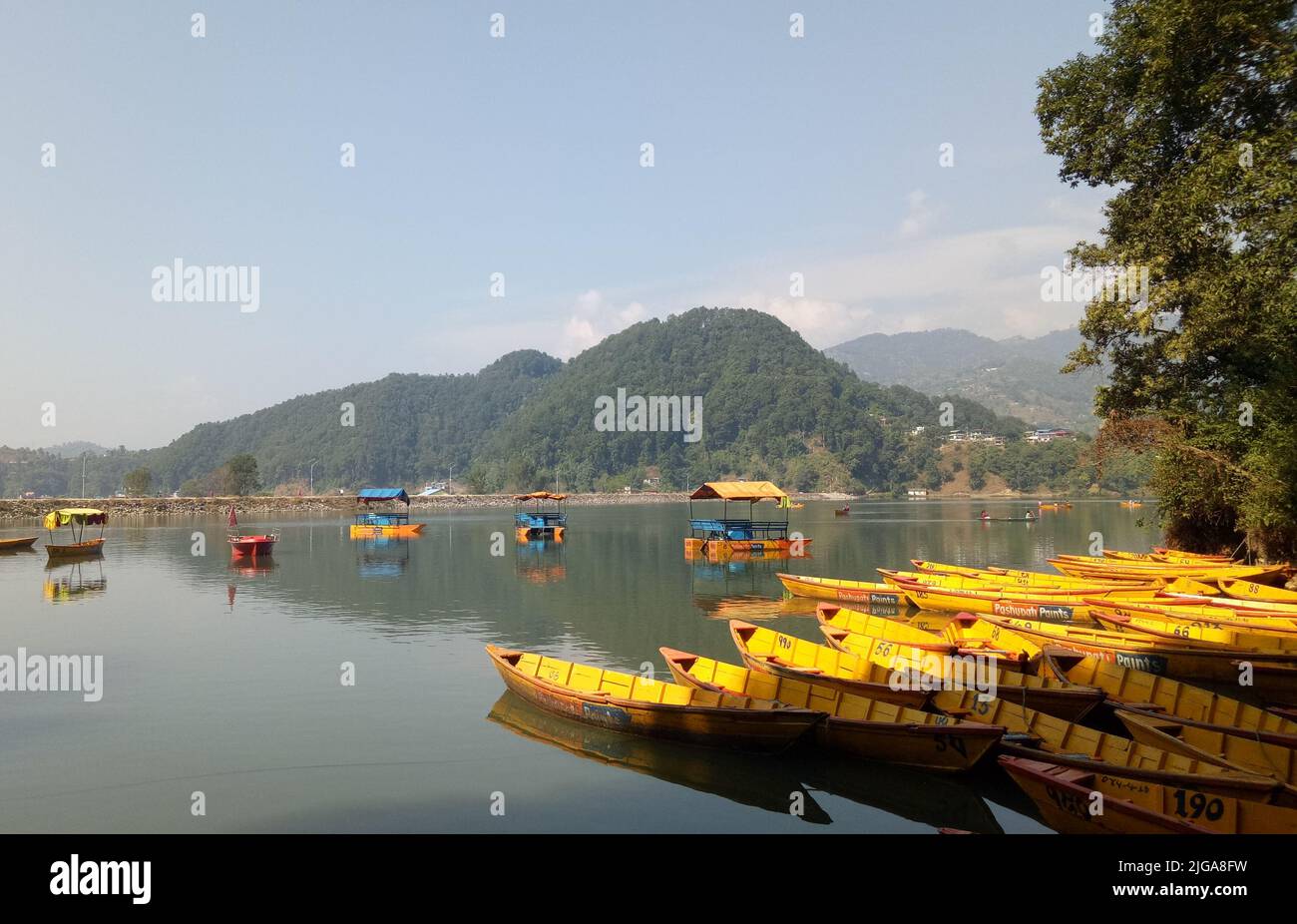 Attrazione Turistica al Lago Begnas in Nepal. Foto Stock