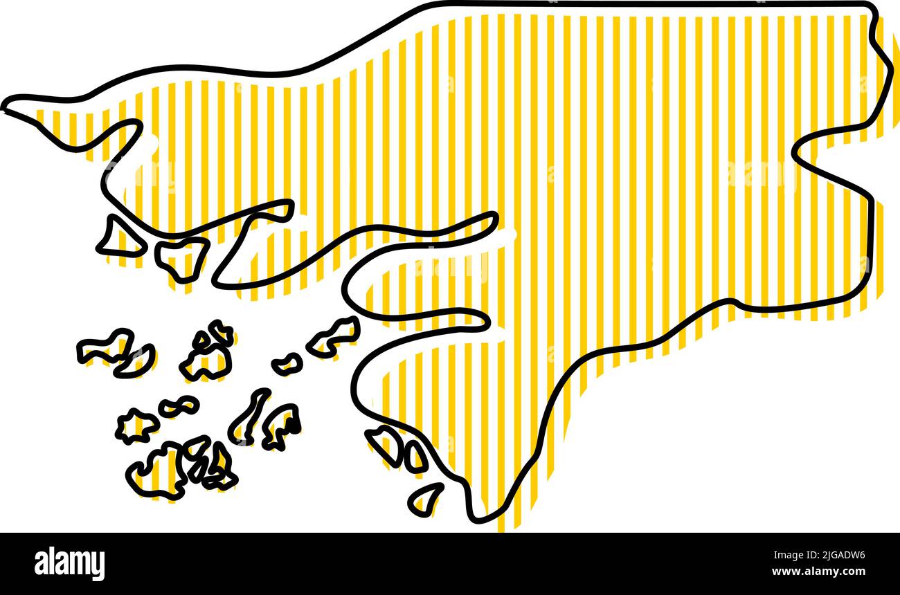 Mappa stilizzata semplice dell'icona Guinea bissau. Illustrazione Vettoriale