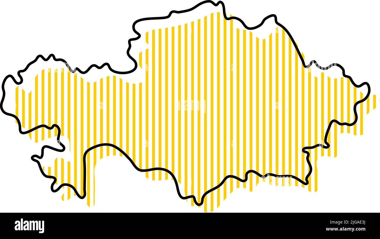 Mappa stilizzata semplice dell'icona Kazakhstan. Illustrazione Vettoriale