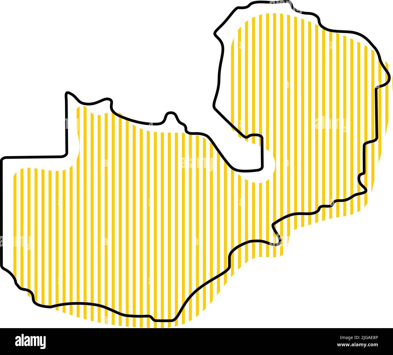 Mappa stilizzata semplice dell'icona Zambia. Illustrazione Vettoriale