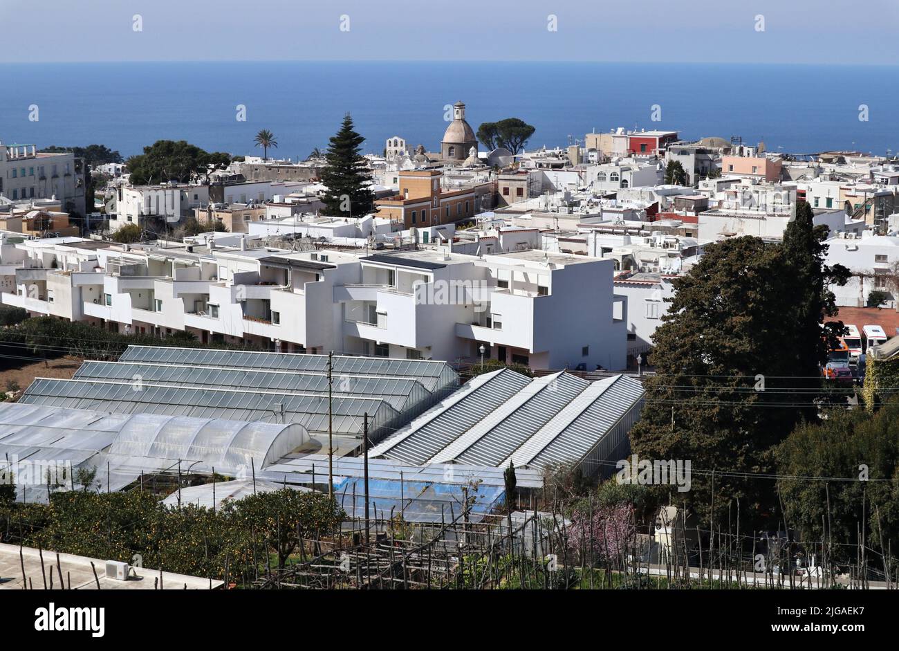 Anacapri - Scorcio del borgo dalla seggiovia Monte Solaro Foto Stock
