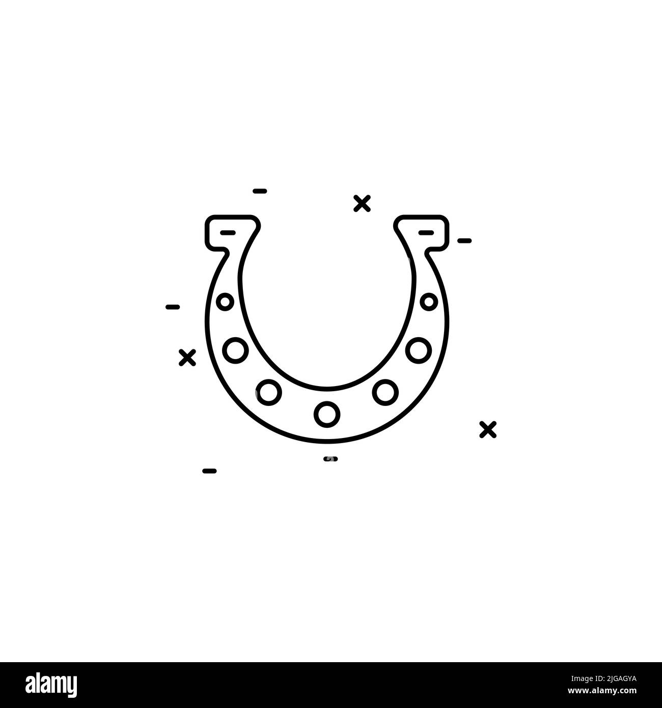 icona a ferro di cavallo. Linea sottile semplice, contorno delle icone agricole per UI e UX, sito Web o applicazione mobile su sfondo bianco Illustrazione Vettoriale