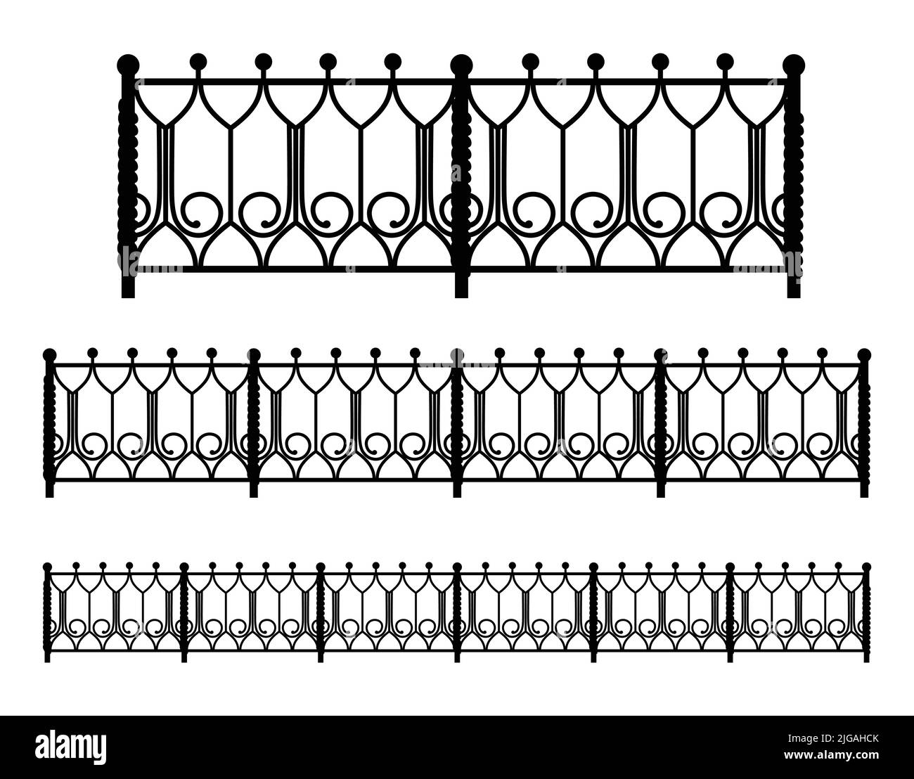 Fence in acciaio costruzione vintage set realistico isolato su sfondo bianco immagine vettoriale monocromatica Illustrazione Vettoriale