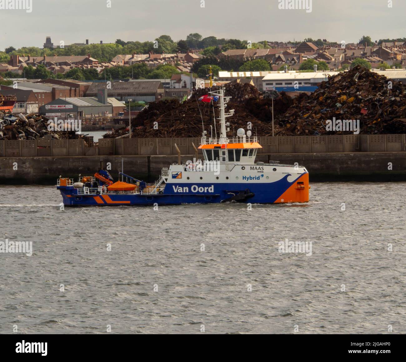Van Oord nave drager ibrida ad iniezione d'acqua nel fiume Mersey Liverpool Foto Stock