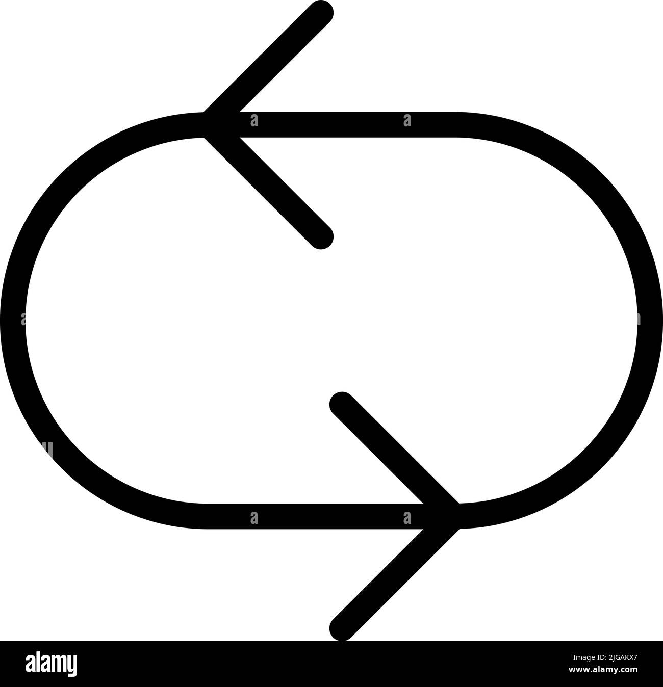 icona cerchio freccia. Semplice linea sottile, vettore di frecce per UI e UX, sito web o applicazione mobile su sfondo bianco Illustrazione Vettoriale