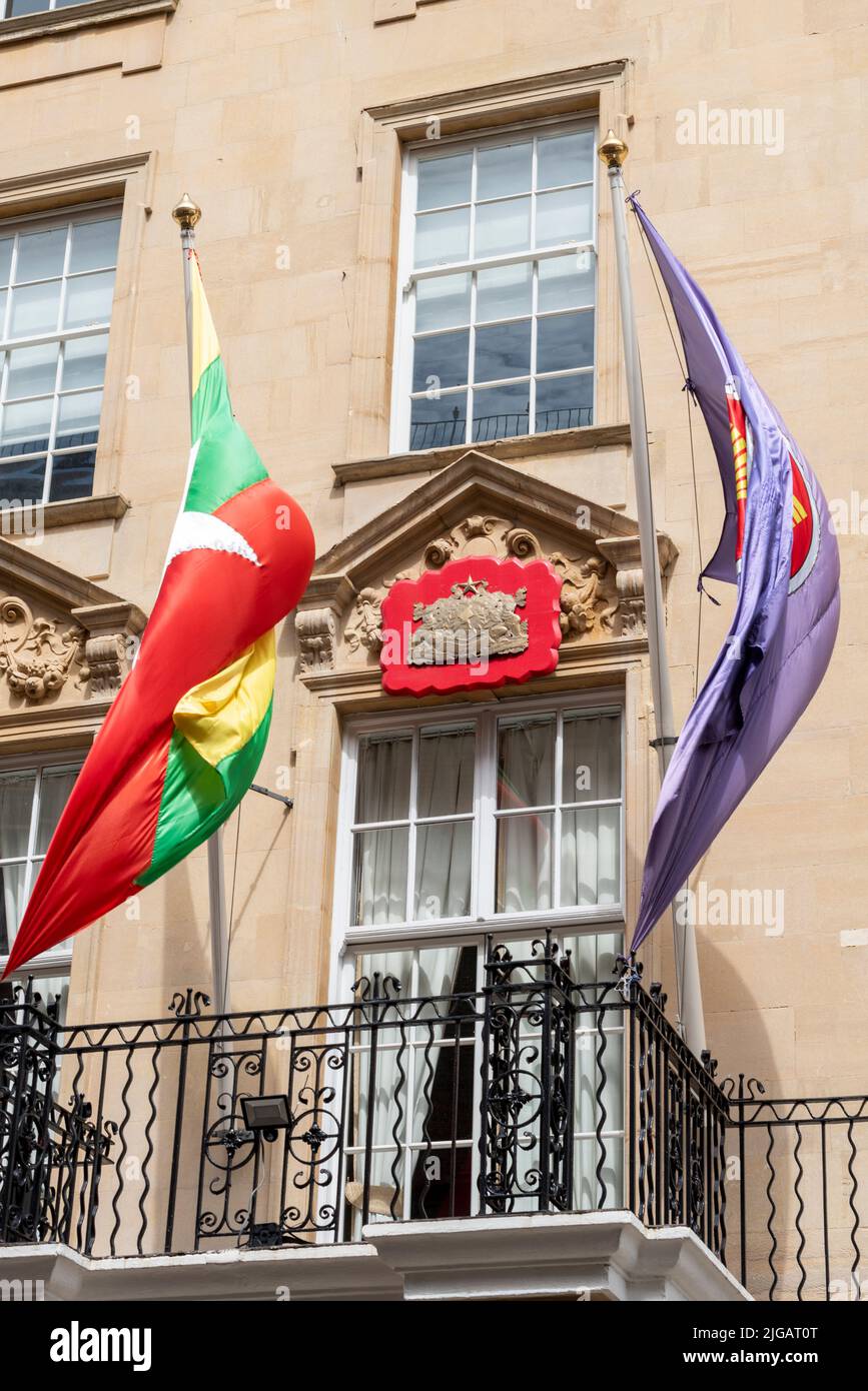 Ambasciata di Myanmar, la missione diplomatica di Myanmar nel Regno Unito. 19a Charles Street, Londra, Regno Unito Foto Stock