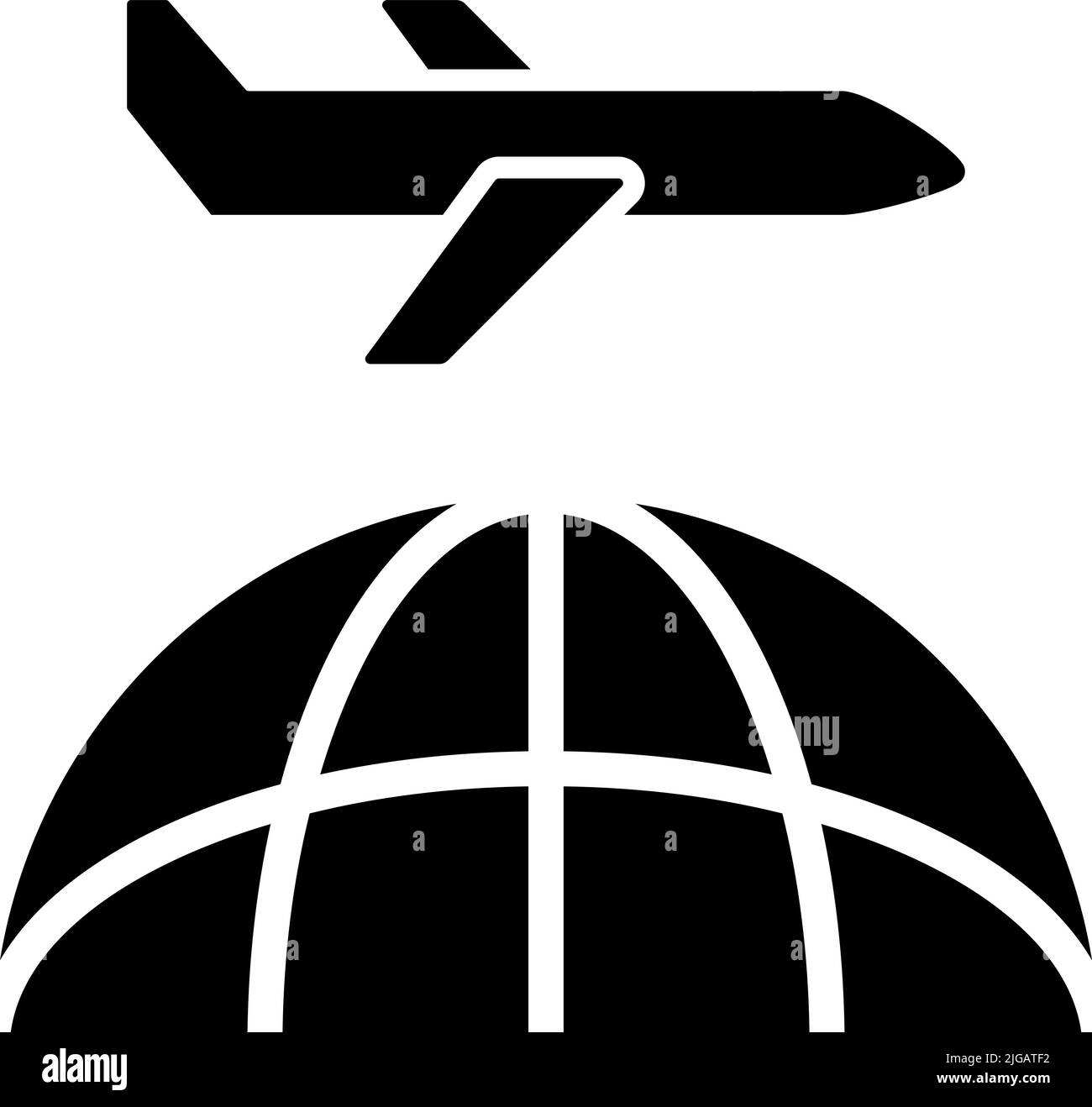 aeroplano, icona di affari. Semplice vettore glyph di business set per UI e UX, sito web o applicazione mobile su sfondo bianco su sfondo bianco Illustrazione Vettoriale