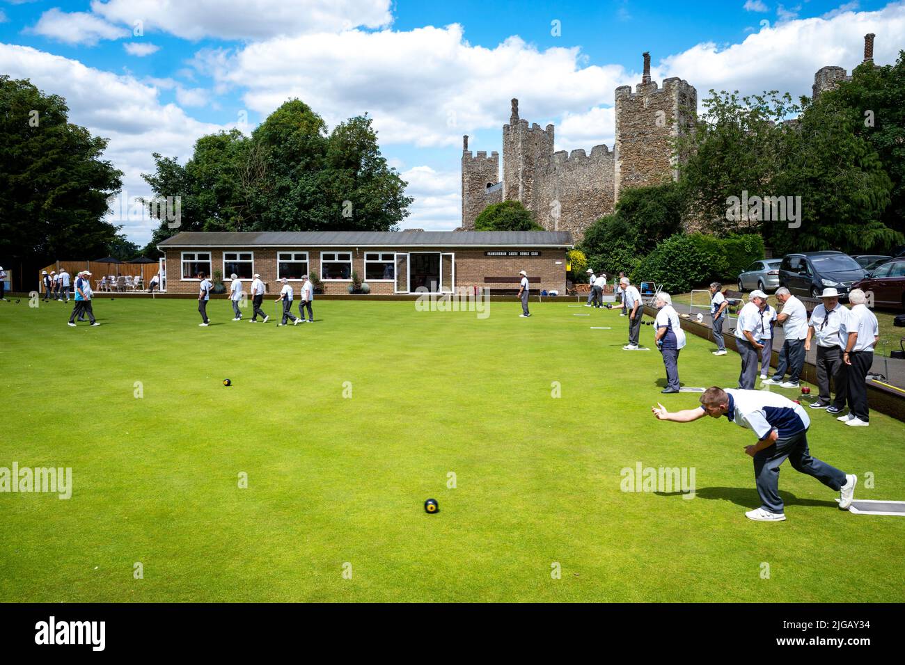 Framlingham Castle Bowls club Suffolk UK Foto Stock