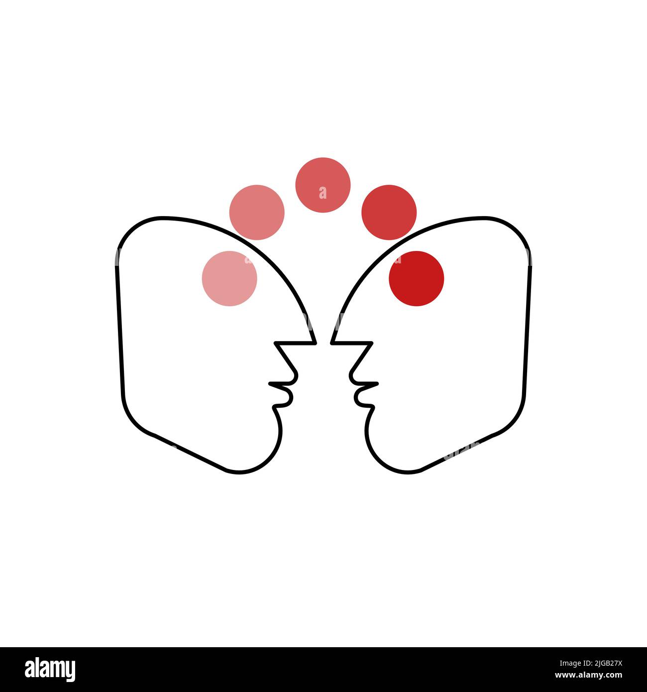 Comunicazione, concetto instanding. Icona di impatto. Logo influencer. Trasformazione del significato. Concetto di manipolazione Illustrazione Vettoriale