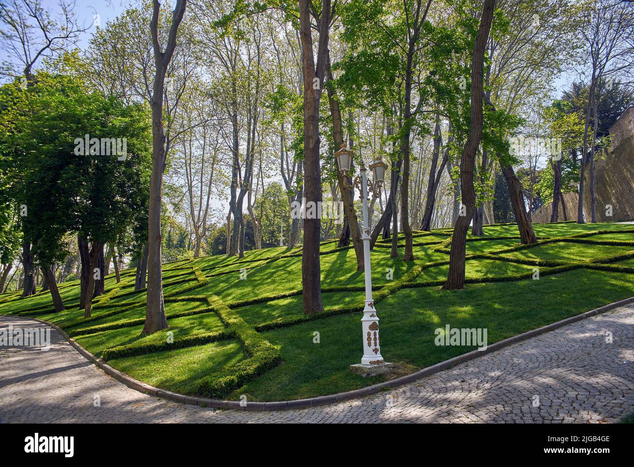 Gulhane Park è un parco storico urbano di Istanbul, Turchia. Foto Stock