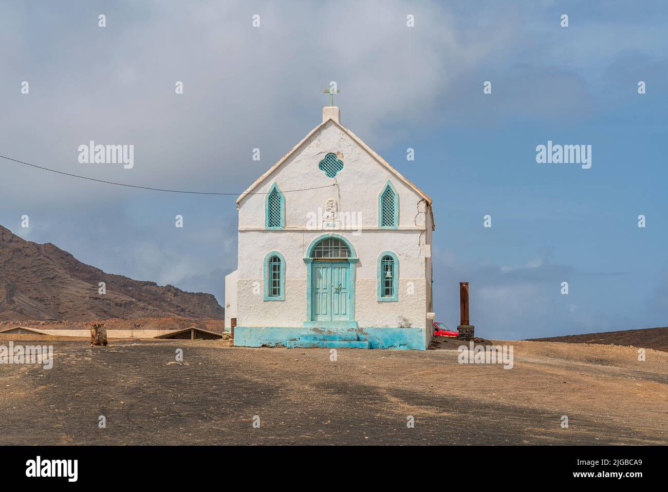 Chiesa della Vecchia Signora della compassione sull'isola di SAL, Pedra de Lume, Capo Verde Foto Stock