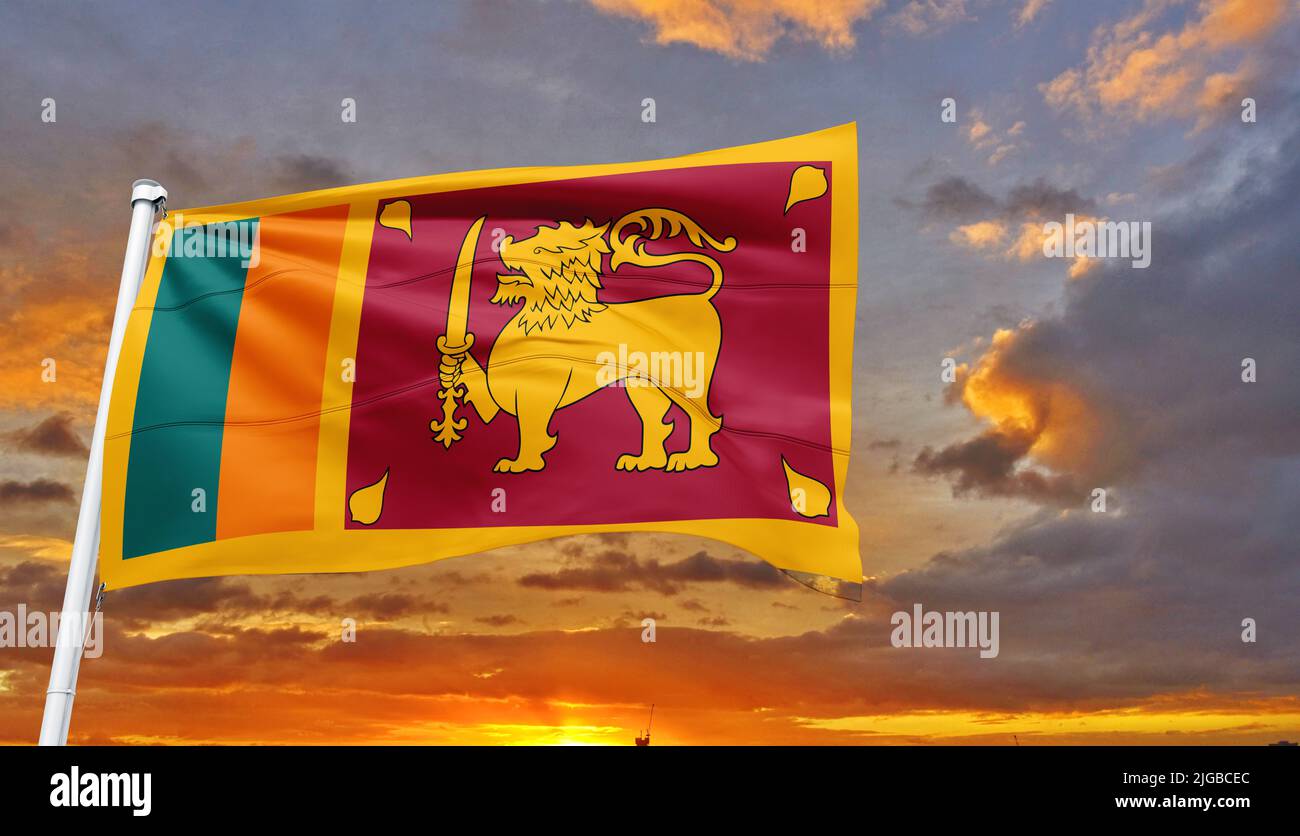 Bandiera Repubblica Socialista Democratica dello Sri Lanka, Ceylon Foto Stock