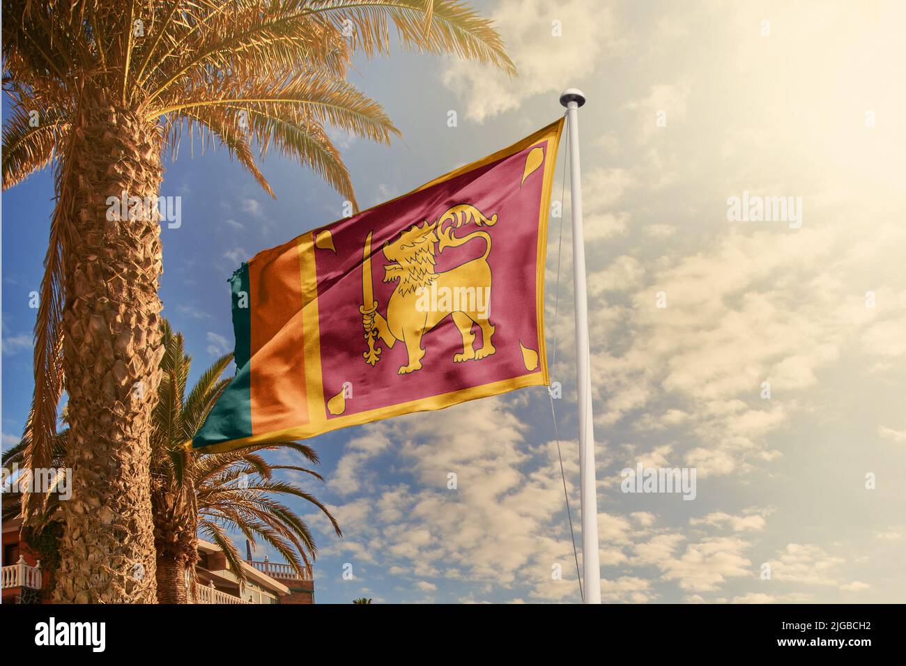 Bandiera Repubblica Socialista Democratica dello Sri Lanka, Ceylon Foto Stock