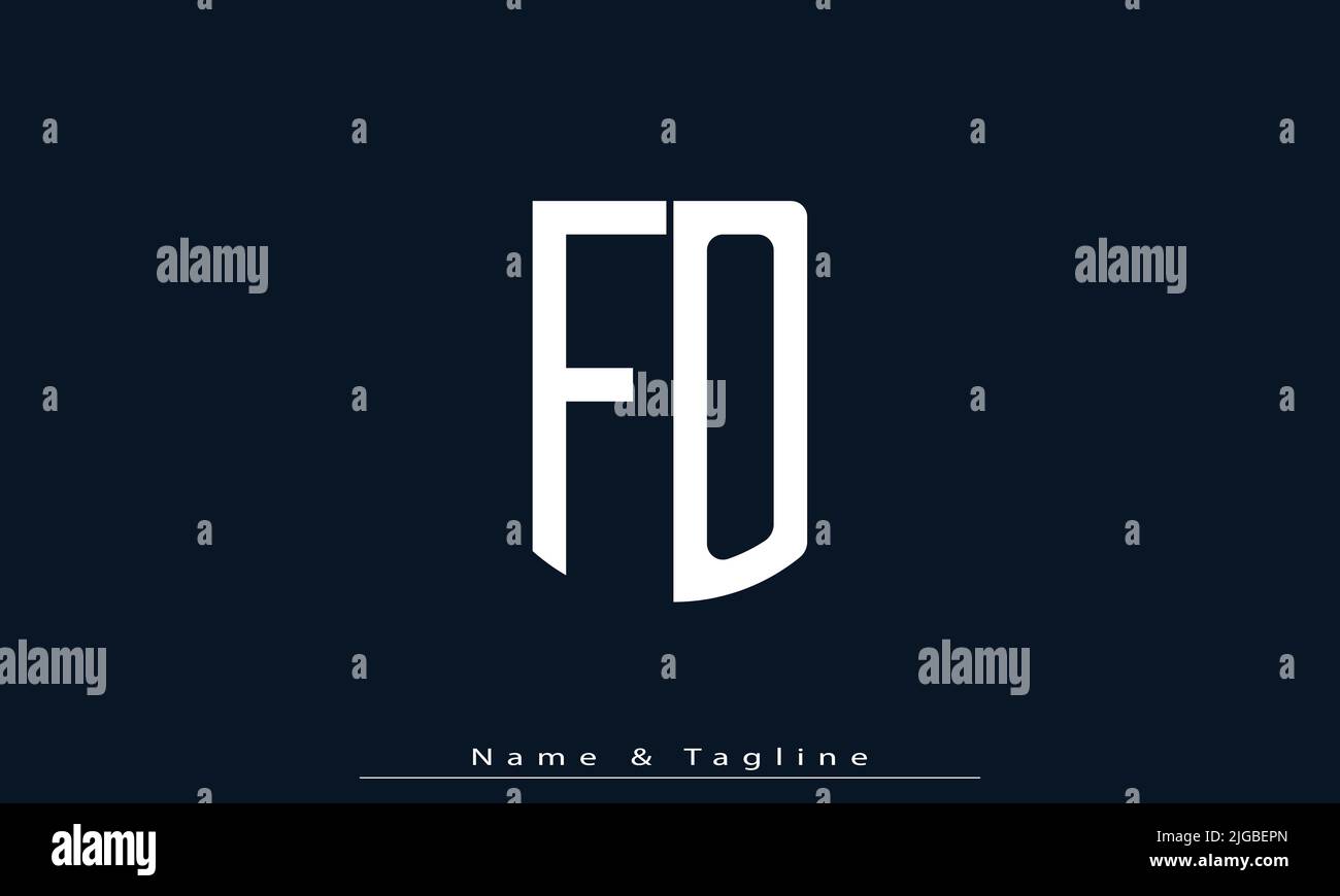 Lettere alfabetiche iniziali logo monogramma FO , DI Illustrazione Vettoriale