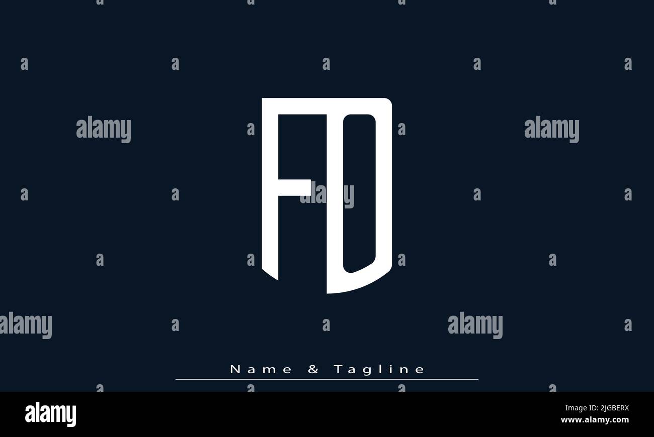 Lettere alfabetiche iniziali logo monogramma FO , DI Illustrazione Vettoriale