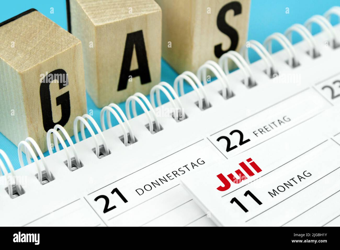 Calendario tedesco 2022 luglio 11 e 21 e gas Foto Stock