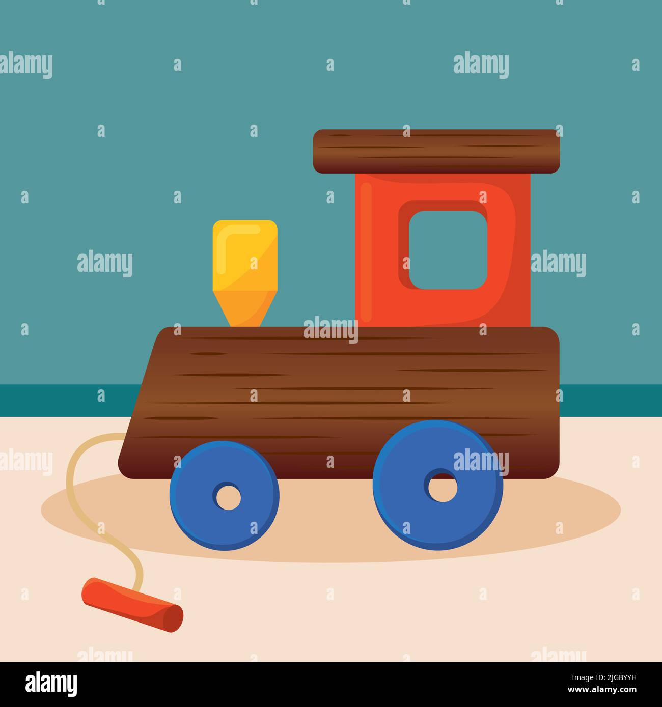 Sfondo treno giocattoli illustrazione vettoriale Illustrazione Vettoriale