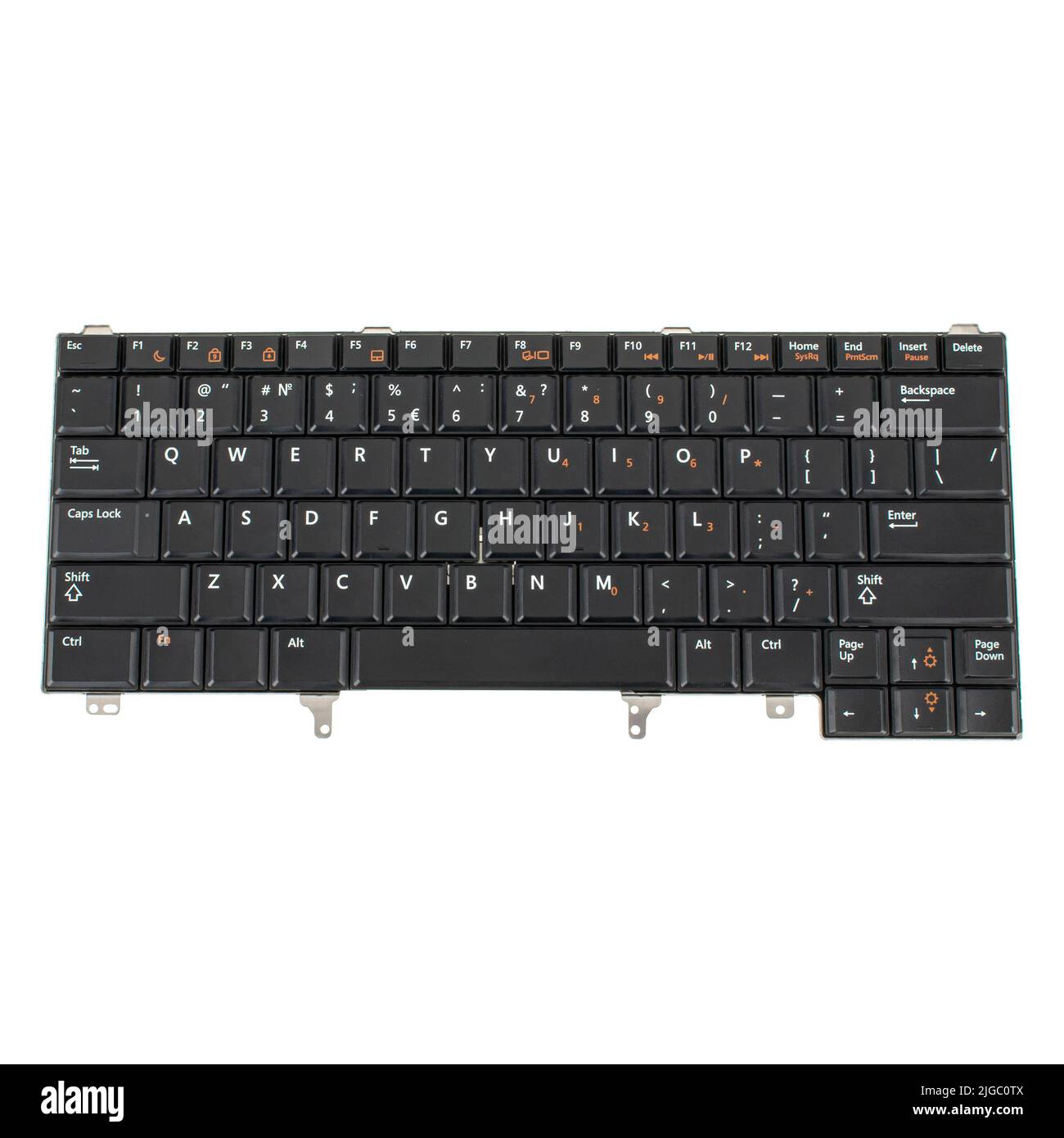 tastiera del computer portatile, parte di ricambio del computer portatile isolata su sfondo bianco Foto Stock