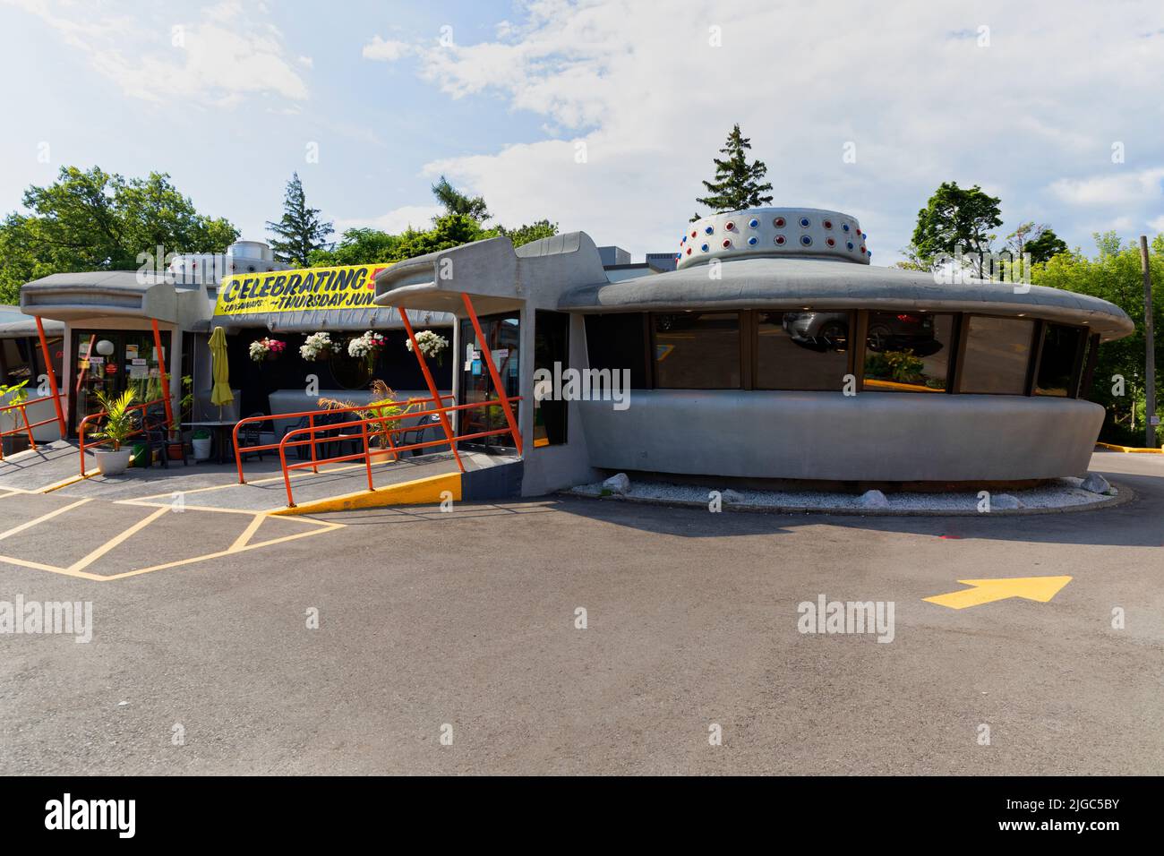 Flying Saucer Old Fashion hamburger e ristorante francese. Cascate del Niagara, Ontario, Canada Foto Stock