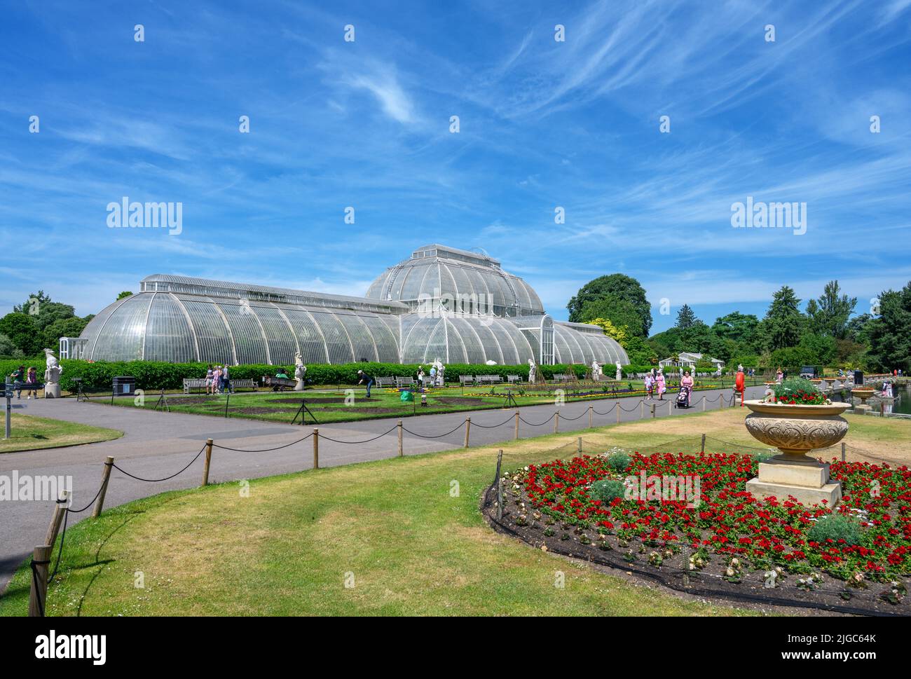 Palm House, Kew Gardens, Richmond, Londra, Inghilterra, REGNO UNITO Foto Stock