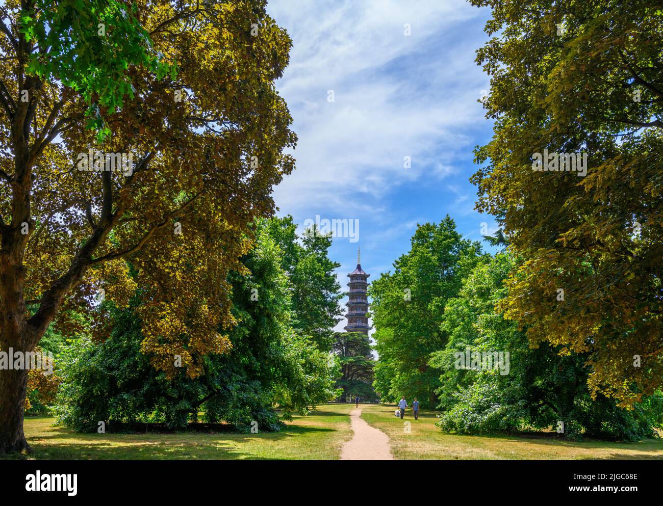 La Grande Pagoda da Pagoda Vista, Kew Gardens, Richmond, Londra, Inghilterra, REGNO UNITO Foto Stock