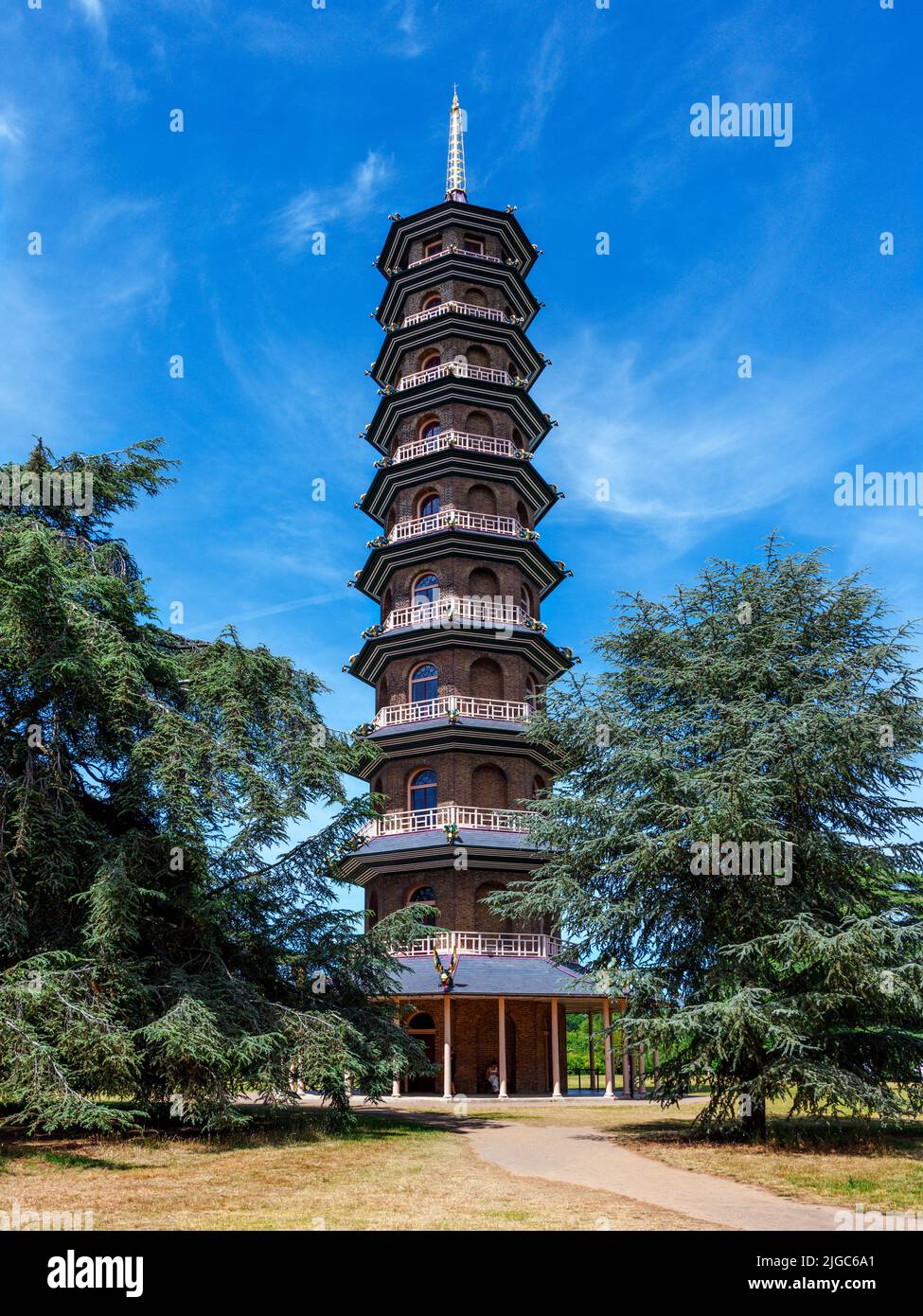 La Grande Pagoda, Kew Gardens, Richmond, Londra, Inghilterra, REGNO UNITO Foto Stock